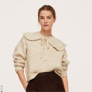 Mango removable babydoll collar sweater XS